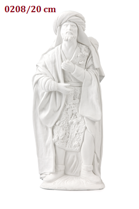 figuras para el belén, pastor con cesto pan y frutas