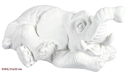 Elefante acostado de escayola 11x22 cm