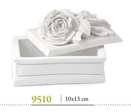 Joyero con rosa 10 x 13 cm de escayola